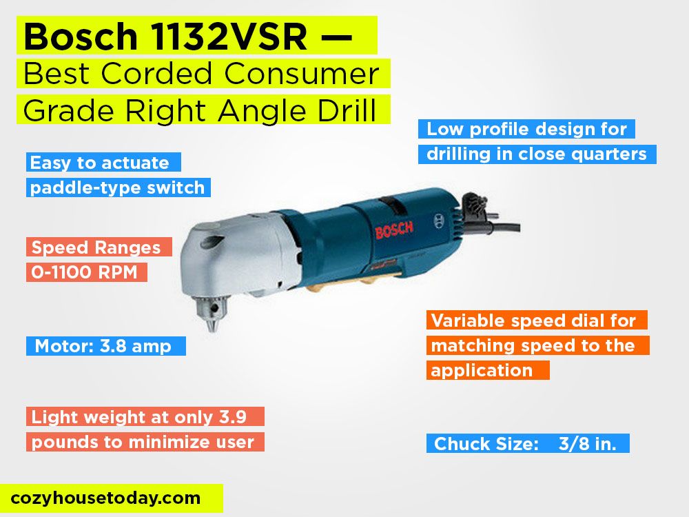 Bosch 1132VSR Review, Pros and Cons. Check our Best Corded Consumer Grade Right-Angle Drill in 2024