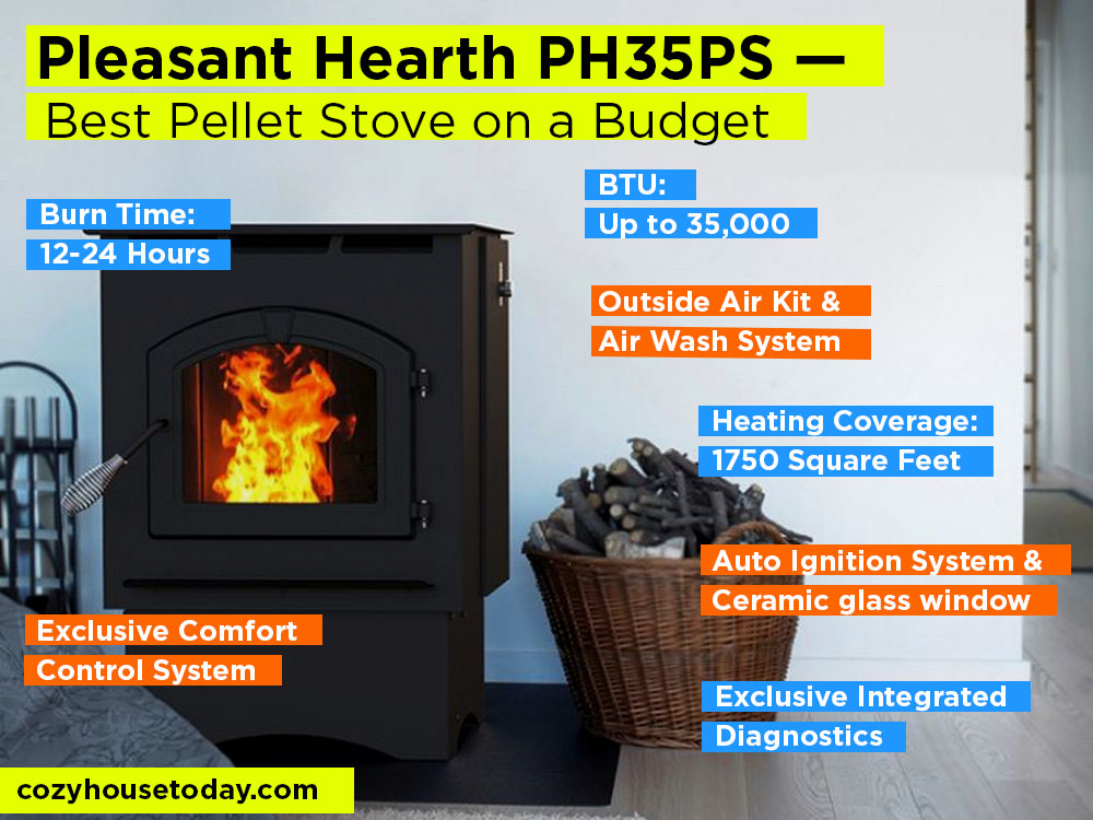 Pleasant Hearth PH35PS Review, Pros and Cons. Check our Best Pellet Stove on a Budget 2018