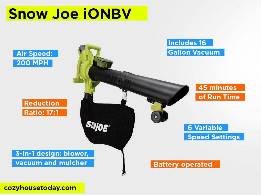 Snow Joe iONBV Review, Pros and Cons