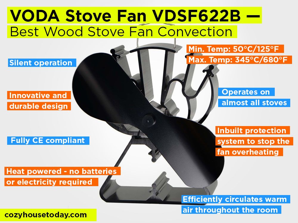 VODA Stove Fan VDSF622B Review, Pros and Cons. Check our Best Wood Stove Fan Convection in 2017