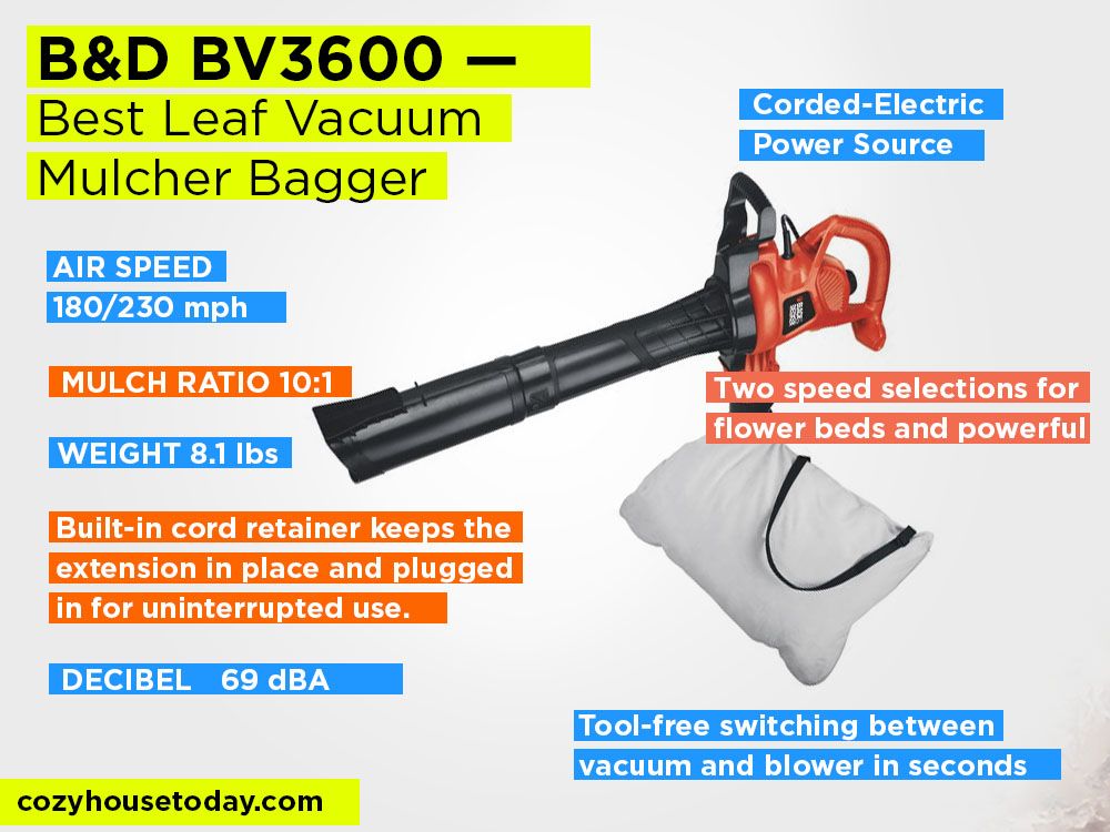 Black & Decker BV3600 Review, Pros and Cons. Check for our top Best Bagger Leaf Vacuum Mulcher in 2017
