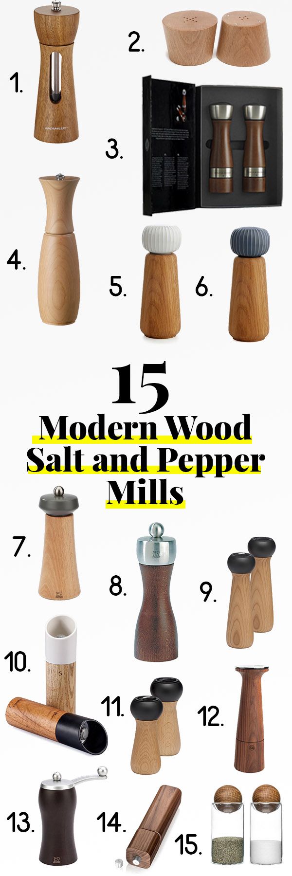 modern salt and pepper mills