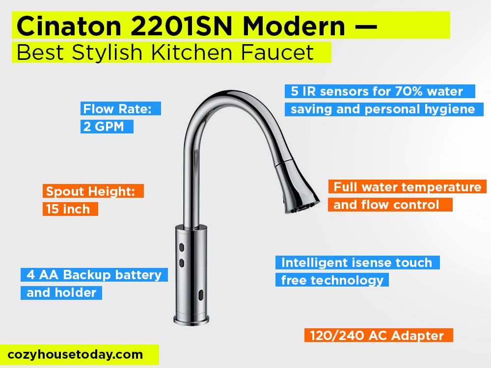 Cinaton 2201SN Modern Review, Pros and Cons. Check our Best Stylish Kitchen Faucet 2017-2018