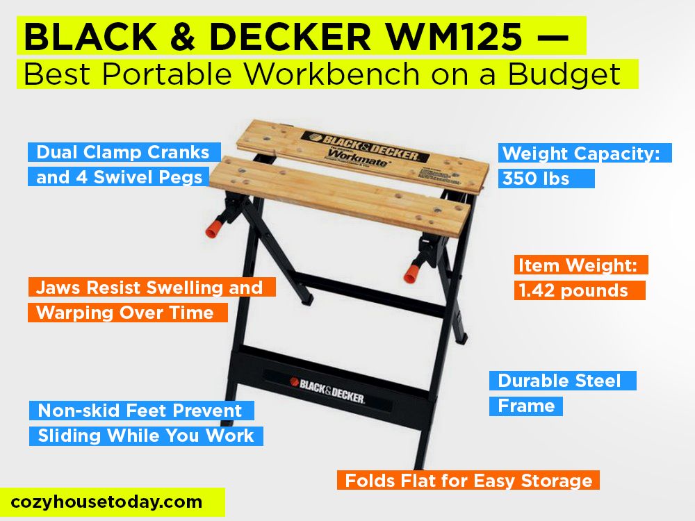 BLACK & DECKER WM125 Review, Pros and Cons. Check our Best Portable Workbench on a Budget 2017-2018