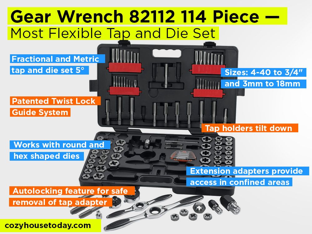 Gear Wrench 82112 Review, Pros and Cons. Check our Most Flexible Tap and Die Set 2018-2019
