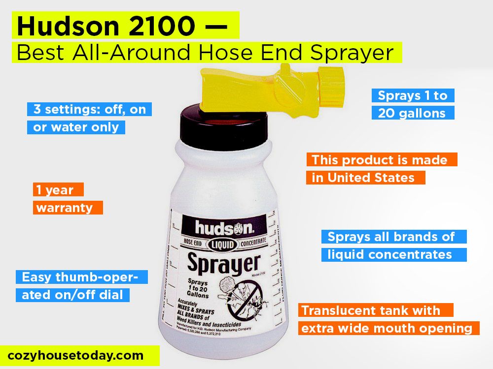 Hudson 2100 Review, Pros and Cons. Check our Best All-Around Hose End Sprayer 2018