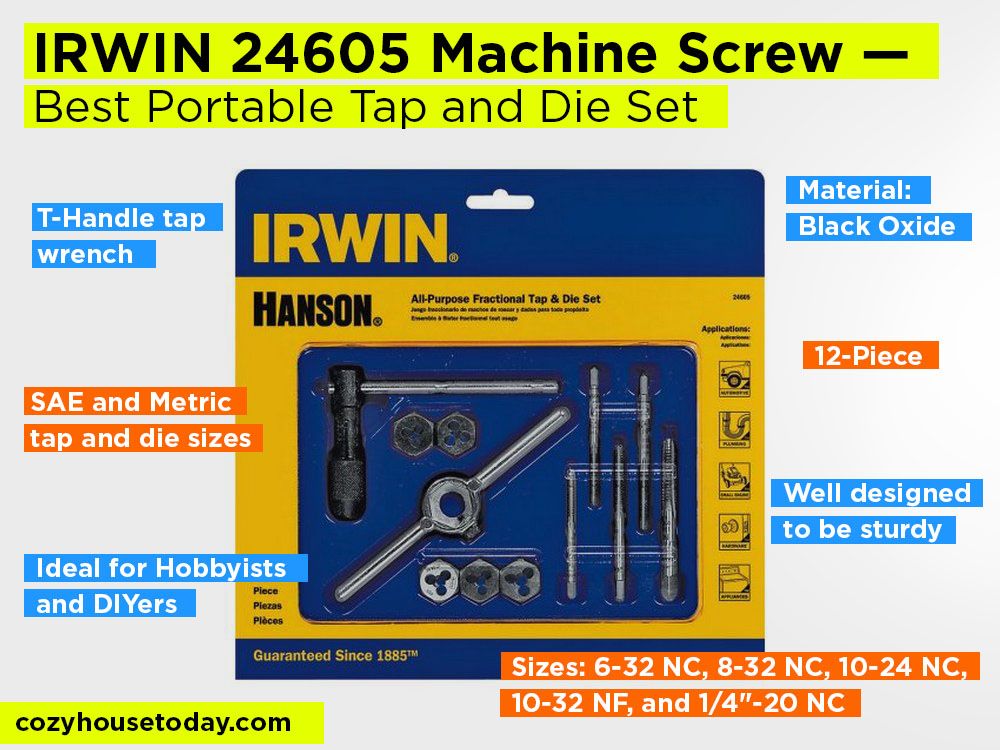 IRWIN 24605 Machine Screw Review, Pros and Cons. Check our Best Portable Tap and Die Set 2018-2019