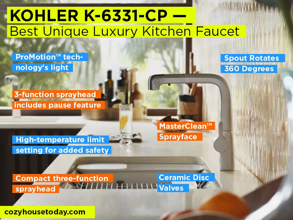KOHLER K-6331-CP Review, Pros and Cons. Check our Best Unique Luxury Kitchen Faucet 2018