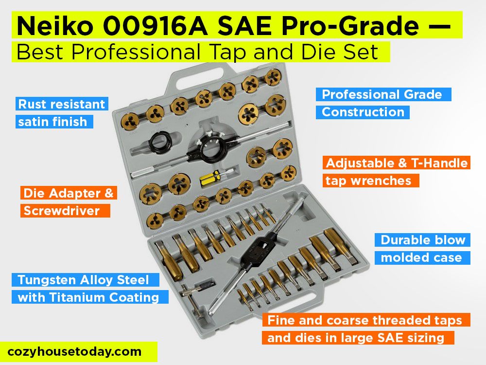 Neiko 00916A SAE Pro-Grade Review, Pros and Cons. Check our Best Professional Tap and Die Set 2018-2019