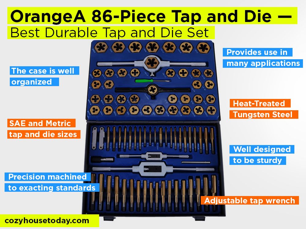 OrangeA 86-Piece Tap and Die Review, Pros and Cons. Check our Best Durable Tap and Die Set 2018-2019