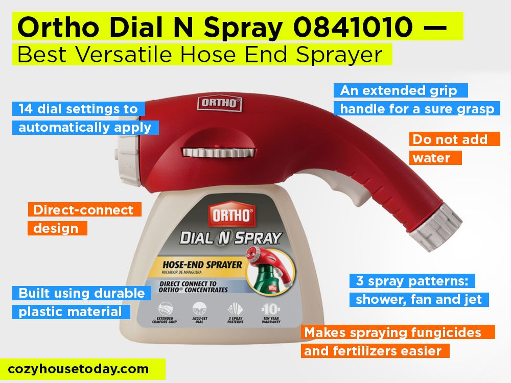 Ortho Dial N Spray 0841010 Review, Pros and Cons. Check our Best Versatile Hose End Sprayer 2018