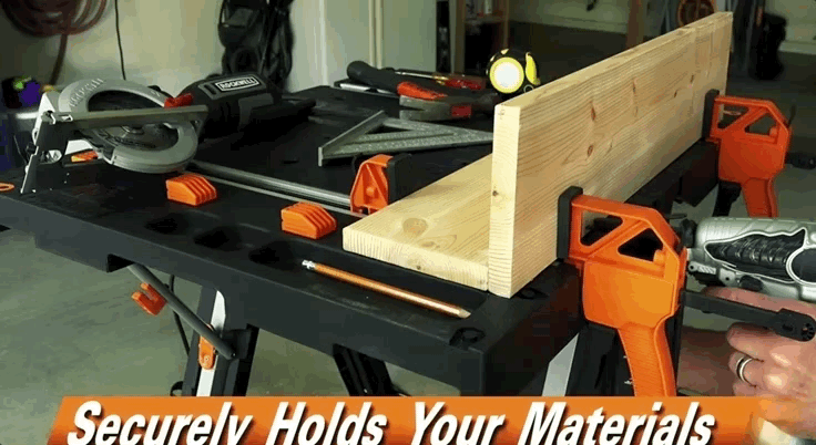 How quick clamps of worx portable workbench can works. 