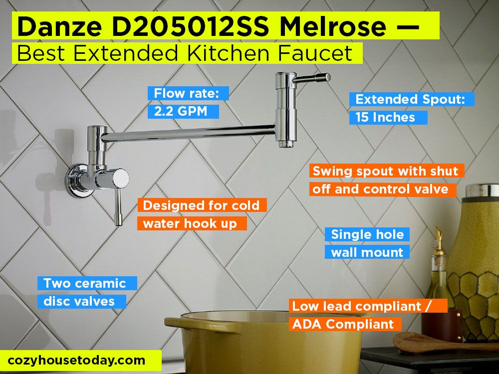 Danze D205012SS Melrose Review, Pros and Cons. Check our Best Extended Kitchen Faucet 2018