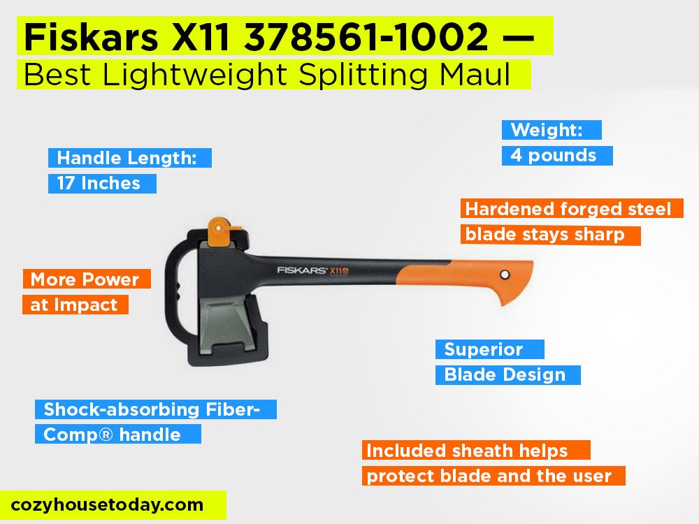 Fiskars X11 378561-1002 Review, Pros and Cons. Check our Best Lightweight Splitting Maul 2018