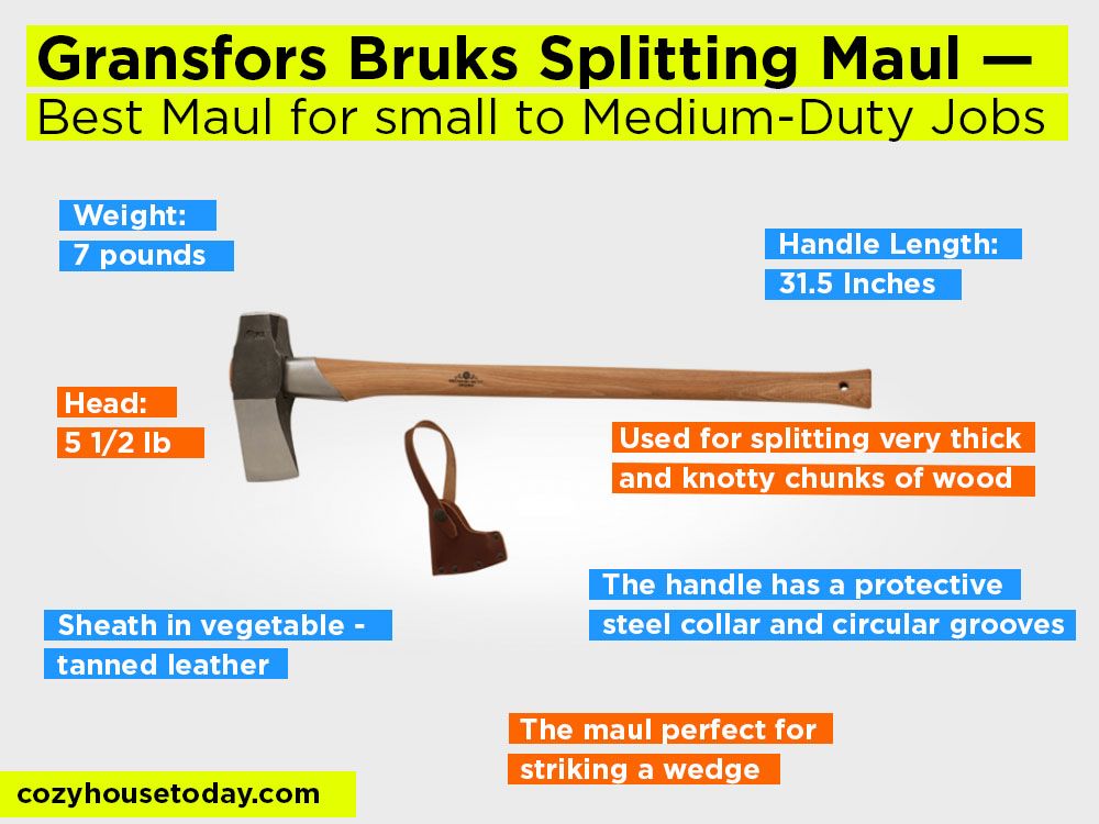 Gransfors Bruks Splitting Maul Review, Pros and Cons. Check our Best Splitting Maul for small to Medium-Duty Jobs 2018