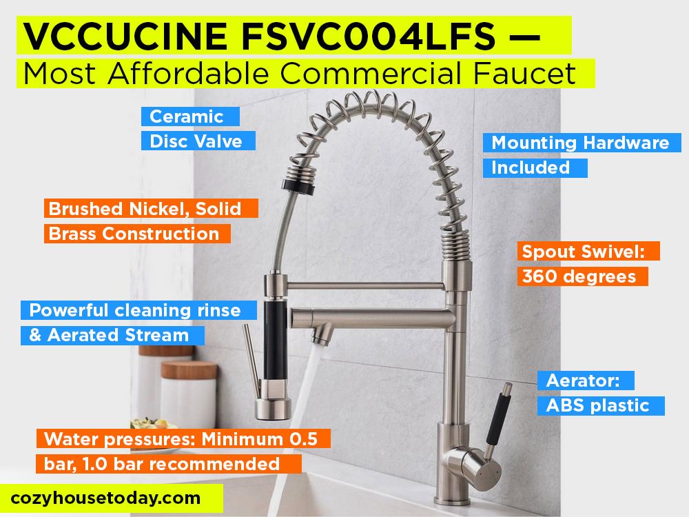 VCCUCINE FSVC004LFS Review, Pros and Cons. Check our Most Affordable Commercial Faucet 2018