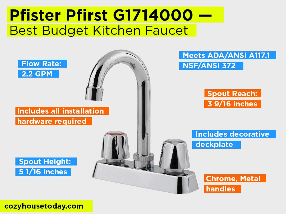 Pfister Pfirst G1714000 Review, Pros and Cons. Check our Best Budget Kitchen Faucet 2018