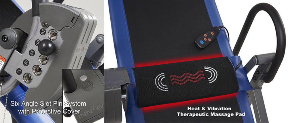 Innova ITM4800 has a heat and vibration massage pad and six adjustable angle positions