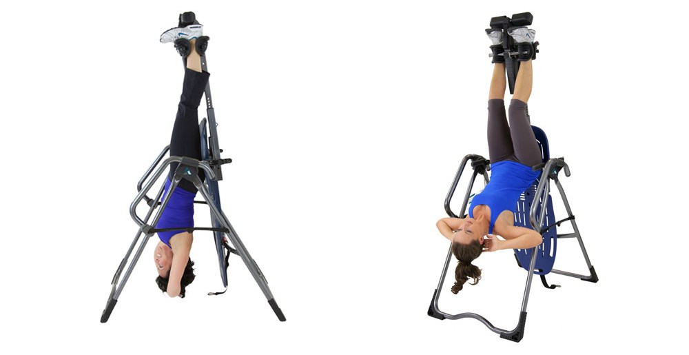 Teeter inversion tables can tilt up to 90 degrees