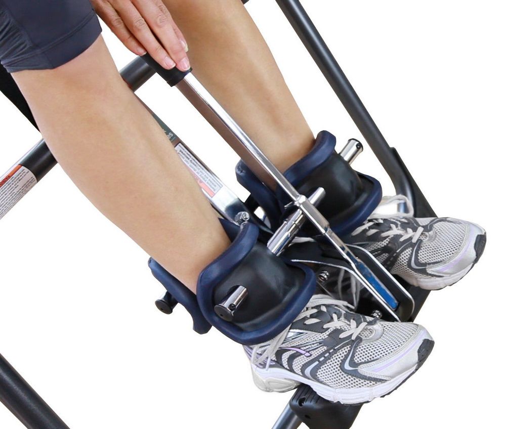The lever to lock your legs and ankles in place