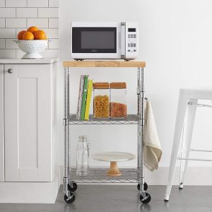AmazonBasics Kitchen Rolling Microwave Cart