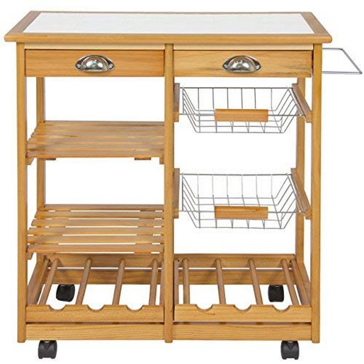 Best Choice Products Wood Kitchen Storage Cart