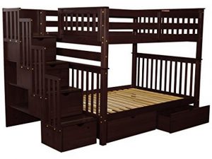 Bedz King Stairway Bunk Beds Full over Full first