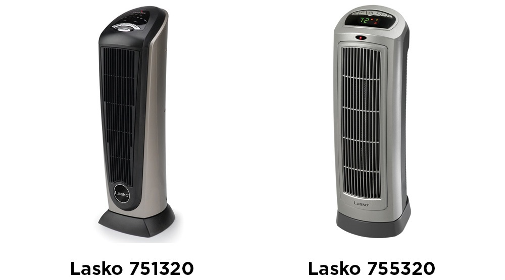 The Lasko 755320 model comes with a wider unit than the 751320