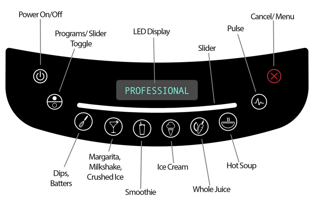 Blendtec Professional 800 has touch buttons