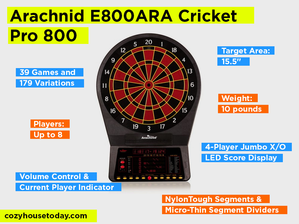 arachnid cricket pro 800 electronic dartboard