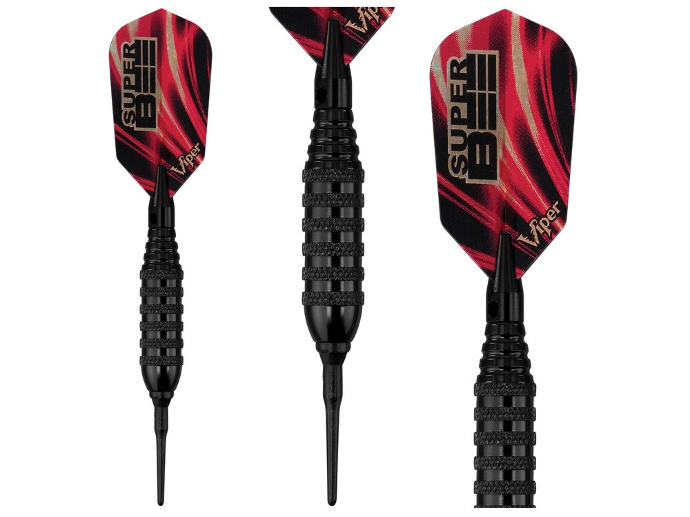 Viper 20-1203-16 Super Bee plastic tip darts have a black coating over the brass material