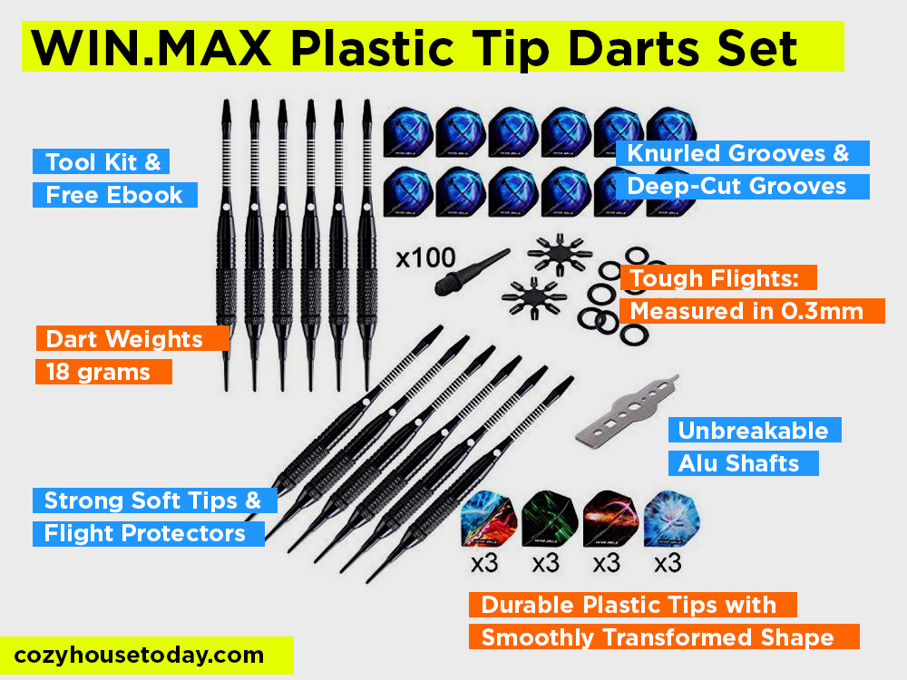 WIN.MAX Plastic Tip Darts Set Review, Pros and Cons. 2024