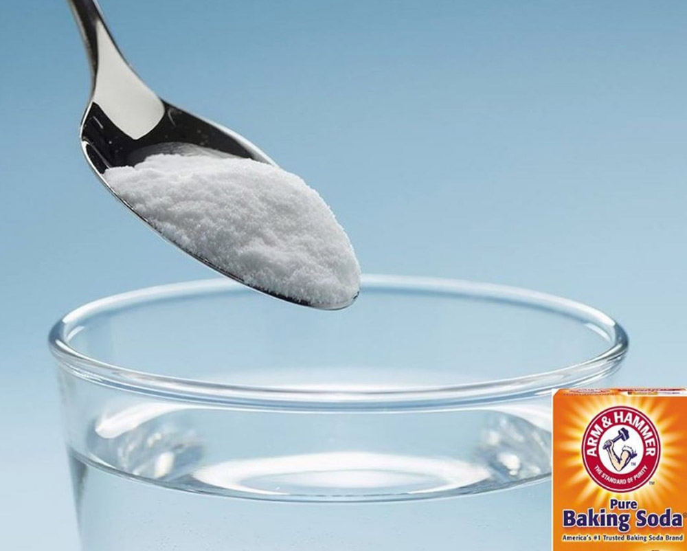 mix half a cup of baking soda with two gallons of water