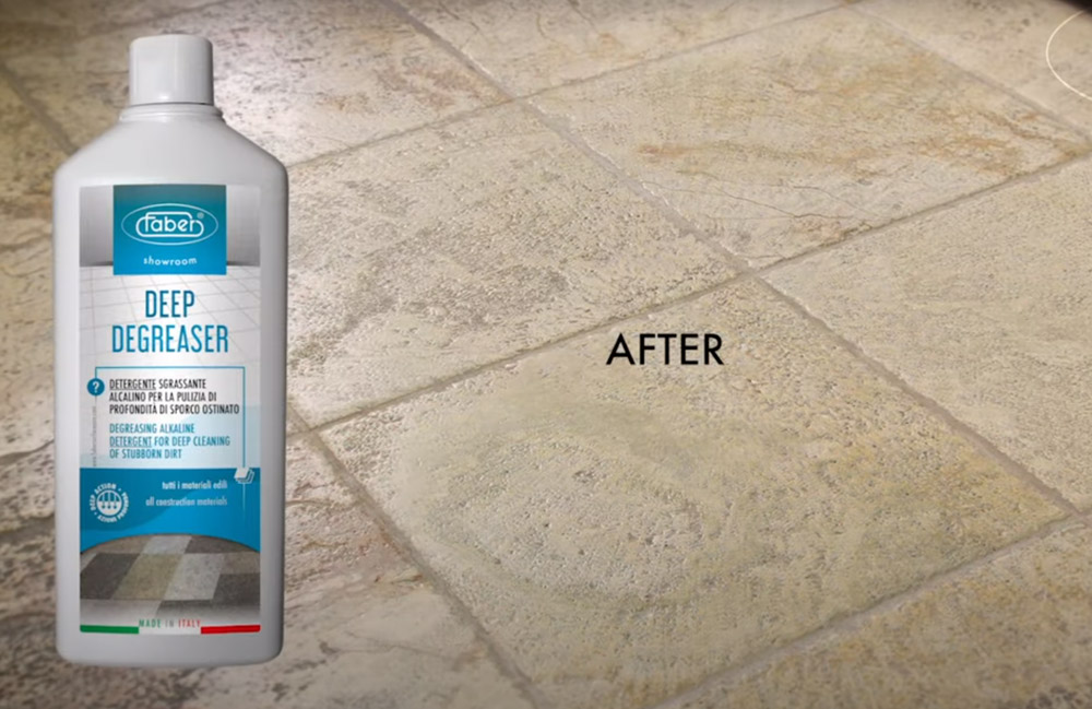 use an ammonia-based cleaner or commercial degreaser