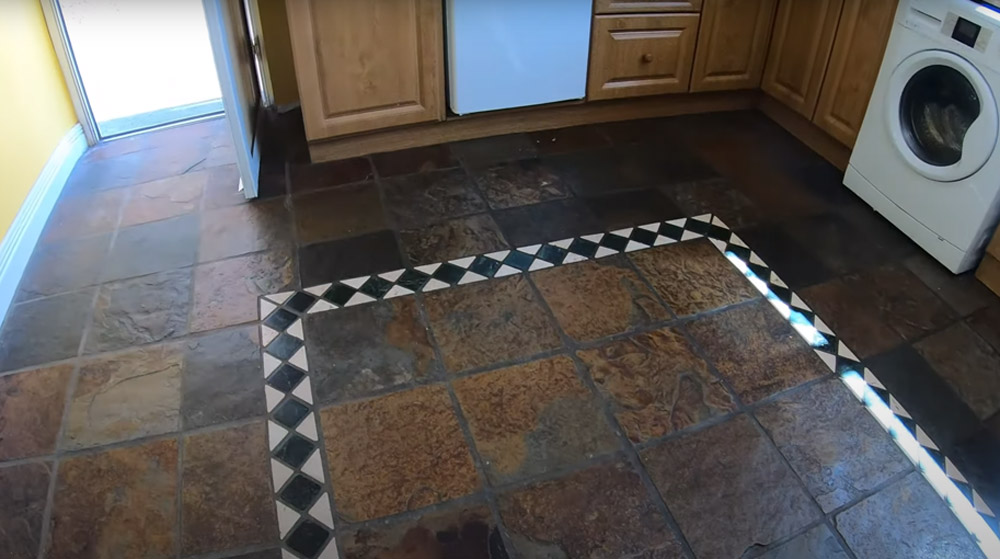 clean grease and dirt from stone floors