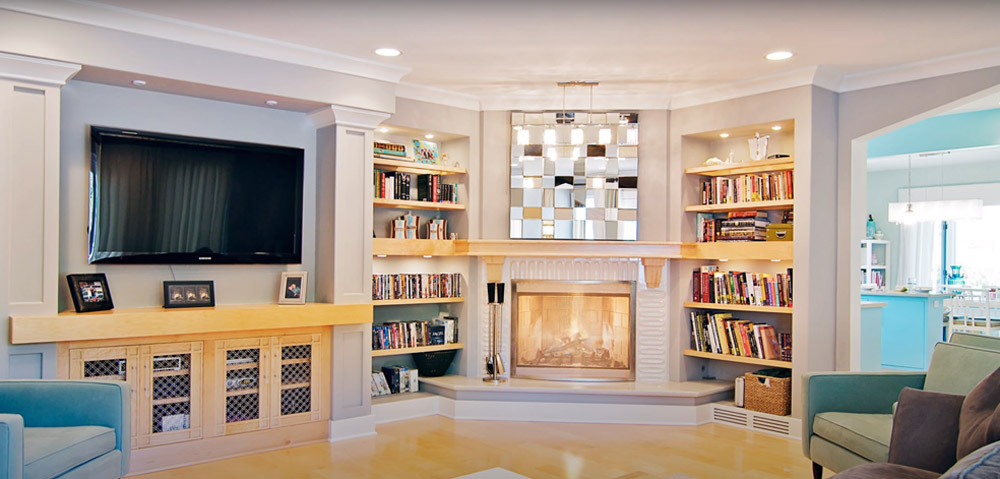 Surround it with identical bookshelves on each side