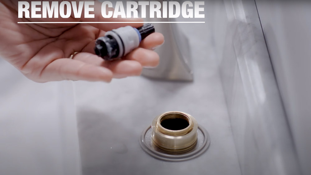 Remove faucet cartridge